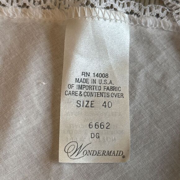 NWT Vintage Wonder Maid Cotton Lace Trim Cami Made In uSA Size 40 - Picture 5 of 12